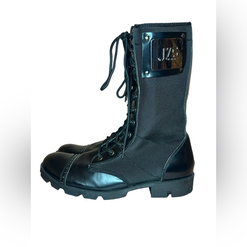 J75 By Jump Stone Combat Boot Black Zip Lace Up Mens Size 10.5